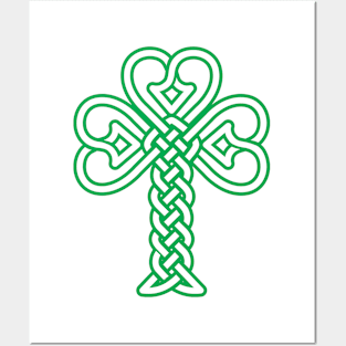 Celtic knotwork Shamrock Posters and Art